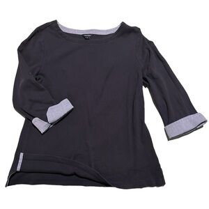 Nautica Women’s 3/4 Cuffed Sleeve Chambray Casual Blouse Pullover Shirt